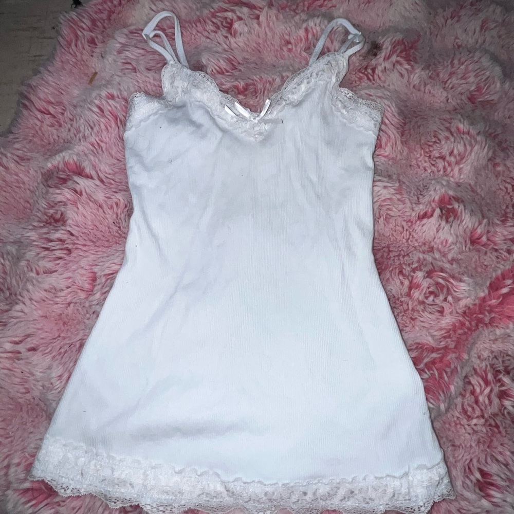 light blue Lace Trim Women's Camisole Tank Top